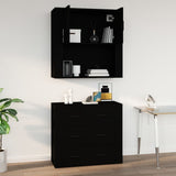 Wall Cabinet Black 80x33x80 cm Engineered Wood - Extra Image