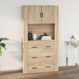 Wall Cabinet Sonoma Oak 80x33x80 cm Engineered Wood - Close-Up Angle