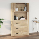 Wall Cabinet Sonoma Oak 80x33x80 cm Engineered Wood - Low Angle