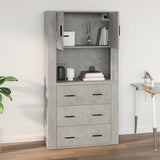 Wall Cabinet Concrete Grey 80x33x80 cm Engineered Wood - Low Angle