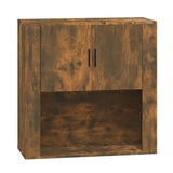 Wall Cabinet Smoked Oak 80x33x80 cm Engineered Wood - Front View