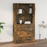 Wall Cabinet Smoked Oak 80x33x80 cm Engineered Wood - Low Angle