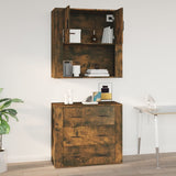 Wall Cabinet Smoked Oak 80x33x80 cm Engineered Wood - Extra Image
