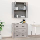 Wall Cabinet Grey Sonoma 80x33x80 cm Engineered Wood - Low Angle