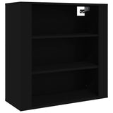Wall Cabinet Black 80x33x80 cm Engineered Wood - Front View