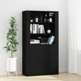 Wall Cabinet Black 80x33x80 cm Engineered Wood - Rear View