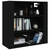Wall Cabinet Black 80x33x80 cm Engineered Wood - Low Angle