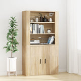 Wall Cabinet Sonoma Oak 80x33x80 cm Engineered Wood - Rear View