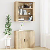 Wall Cabinet Sonoma Oak 80x33x80 cm Engineered Wood - Close-Up Angle