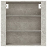 Wall Cabinet Concrete Grey 80x33x80 cm Engineered Wood - Side View