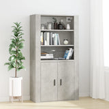 Wall Cabinet Concrete Grey 80x33x80 cm Engineered Wood - Rear View