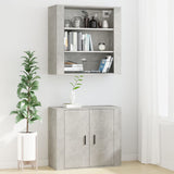 Wall Cabinet Concrete Grey 80x33x80 cm Engineered Wood - Close-Up Angle