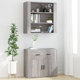 Wall Cabinet Grey Sonoma 80x33x80 cm Engineered Wood - Close-Up Angle