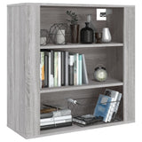 Wall Cabinet Grey Sonoma 80x33x80 cm Engineered Wood - Low Angle