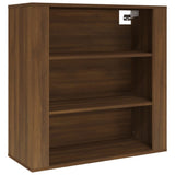 Wall Cabinet Brown Oak 80x33x80 cm Engineered Wood - Front View