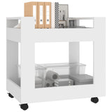 Desk Trolley White 60x45x60 cm Engineered Wood - Side View