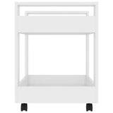 Desk Trolley White 60x45x60 cm Engineered Wood - Rear View