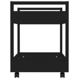 Desk Trolley Black 60x45x60 cm Engineered Wood - Rear View
