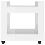 Desk Trolley High Gloss White 60x45x60 cm Engineered Wood - 45-Degree Angle