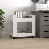Desk Trolley High Gloss White 60x45x60 cm Engineered Wood