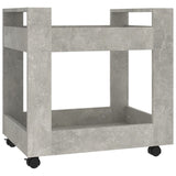 Desk Trolley Concrete Grey 60x45x60 cm Engineered Wood - Front View