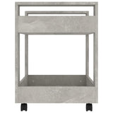 Desk Trolley Concrete Grey 60x45x60 cm Engineered Wood - Rear View