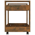 Desk Trolley Smoked Oak 60x45x60 cm Engineered Wood
