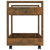 Desk Trolley Smoked Oak 60x45x60 cm Engineered Wood - Rear View
