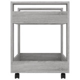 Desk Trolley Grey Sonoma 60x45x60 cm Engineered Wood - Rear View
