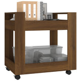 Desk Trolley Brown Oak 60x45x60 cm Engineered Wood