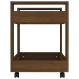 Desk Trolley Brown Oak 60x45x60 cm Engineered Wood - Rear View