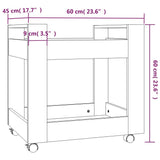 Desk Trolley Brown Oak 60x45x60 cm Engineered Wood