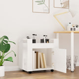 Desk Trolley White 60x45x60 cm Engineered Wood - Side View