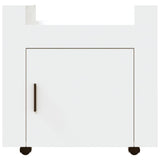 Desk Trolley White 60x45x60 cm Engineered Wood - Rear View