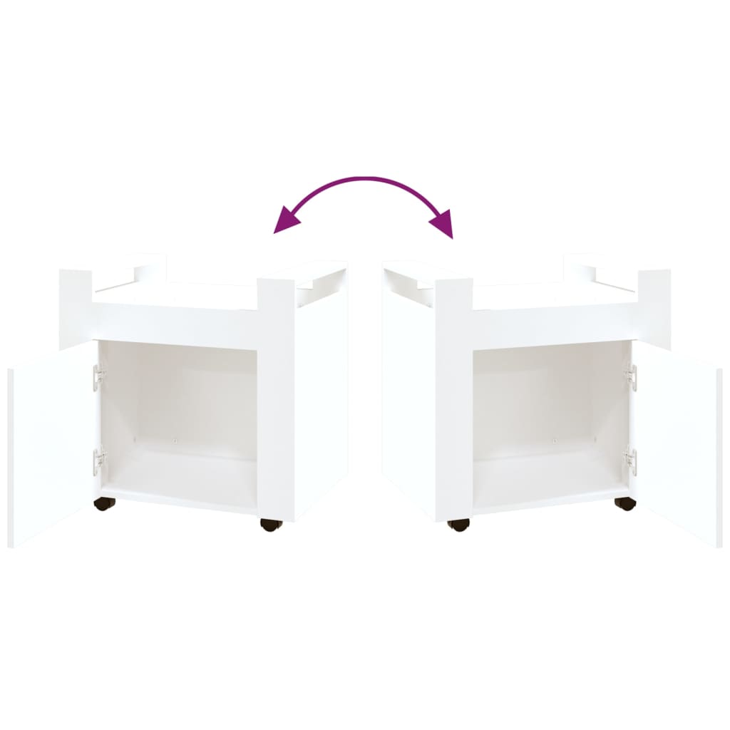 Desk Trolley White 60x45x60 cm Engineered Wood