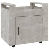 Desk Trolley Concrete Grey 60x45x60 cm Engineered Wood - Front View