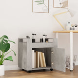 Desk Trolley Concrete Grey 60x45x60 cm Engineered Wood - Side View