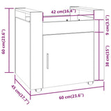 Desk Trolley Concrete Grey 60x45x60 cm Engineered Wood