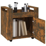 Desk Trolley Smoked Oak 60x45x60 cm Engineered Wood - 45-Degree Angle