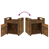 Desk Trolley Smoked Oak 60x45x60 cm Engineered Wood