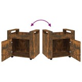 Desk Trolley Smoked Oak 60x45x60 cm Engineered Wood - Extra Image