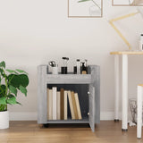 Desk Trolley Grey Sonoma 60x45x60 cm Engineered Wood - Side View