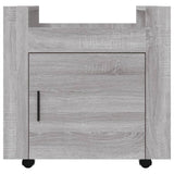 Desk Trolley Grey Sonoma 60x45x60 cm Engineered Wood - Rear View