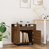 Desk Trolley Brown Oak 60x45x60 cm Engineered Wood - Side View
