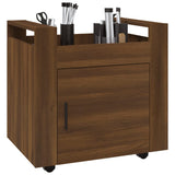 Desk Trolley Brown Oak 60x45x60 cm Engineered Wood - Top-Down View