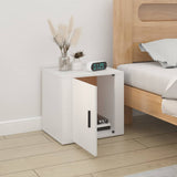 Bedside Cabinet White 50x39x47 cm - Side View
