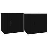 Bedside Cabinets 2 pcs Black 50x39x47 cm - Front View