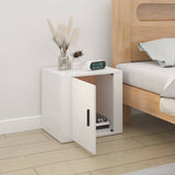 Bedside Cabinet High Gloss White 50x39x47 cm - Side View