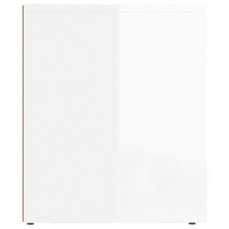 Bedside Cabinet High Gloss White 50x39x47 cm
