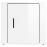 Bedside Cabinets 2 pcs High Gloss White 50x39x47 cm - Rear View